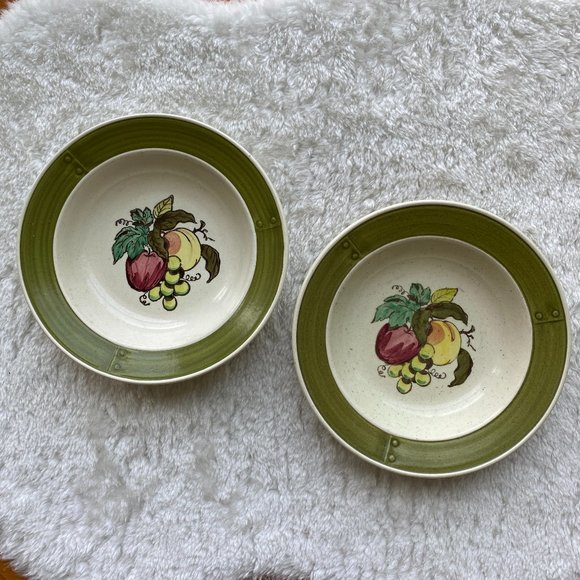 Vintage Metlox Poppytrail Provincal Fruit Rim Fruit Dessert Cereal Soup Bowls - Picture 11 of 13